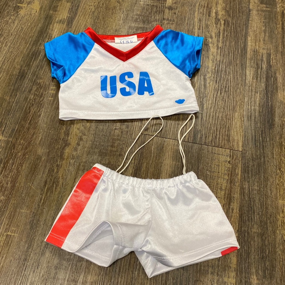 Build a‎ Bear Workshop USA Olympic Style Outfit Kids Teddy Bear Clothes Set